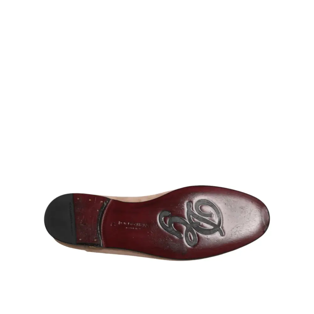 Dolce & Gabbana Beigefarbene Wildleder-Loafer zum Hineinschlüpfen - EU41/US8