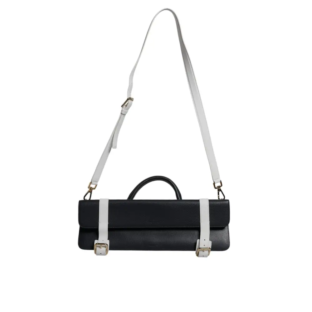 Dolce & Gabbana Blau-Weißes Kalbsleder Crossbody Umhängetasche