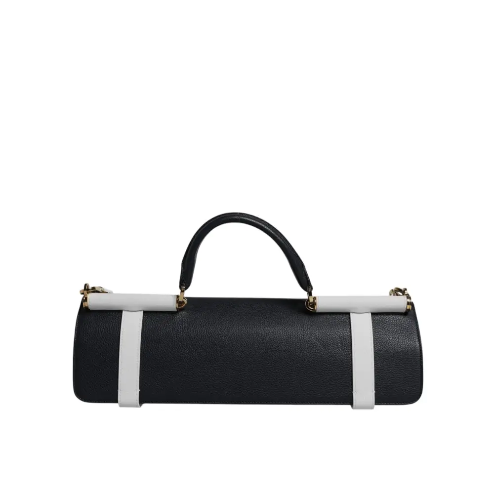 Dolce & Gabbana Blau-Weißes Kalbsleder Crossbody Umhängetasche