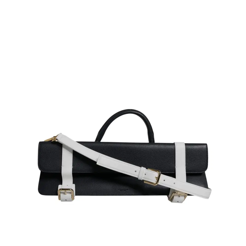 Dolce & Gabbana Blau-Weißes Kalbsleder Crossbody Umhängetasche