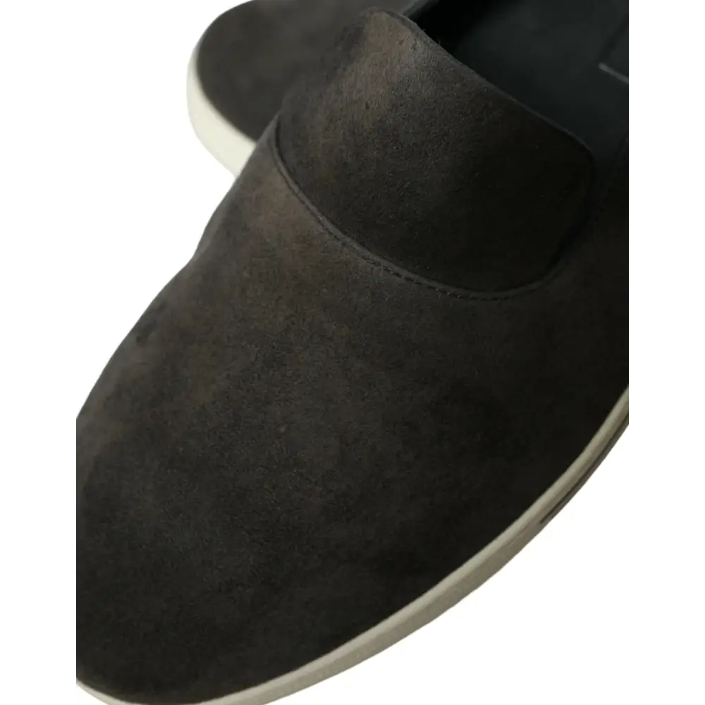 Dolce & Gabbana Blau Wildleder Kaiman Männer Loafers Pantoffeln Schuhe - EU41/US8