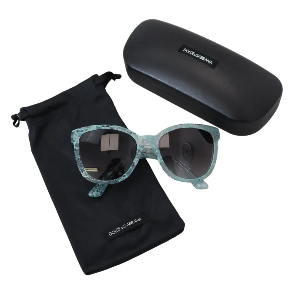 Dolce & Gabbana Blaue DG4190 Spitze Kristall Acetat Schmetterling Sonnenbrille