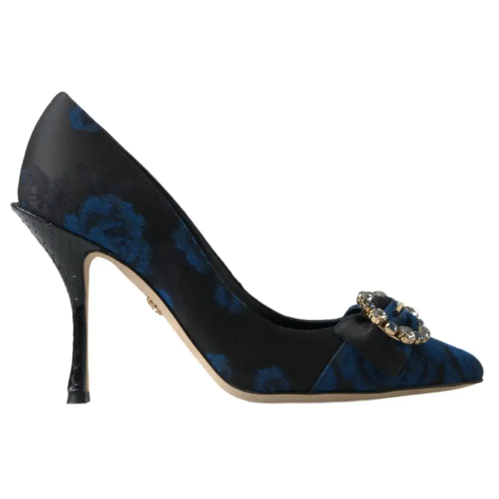 Dolce & Gabbana Blaue Floral Ayers Kristall Pumps Schuhe