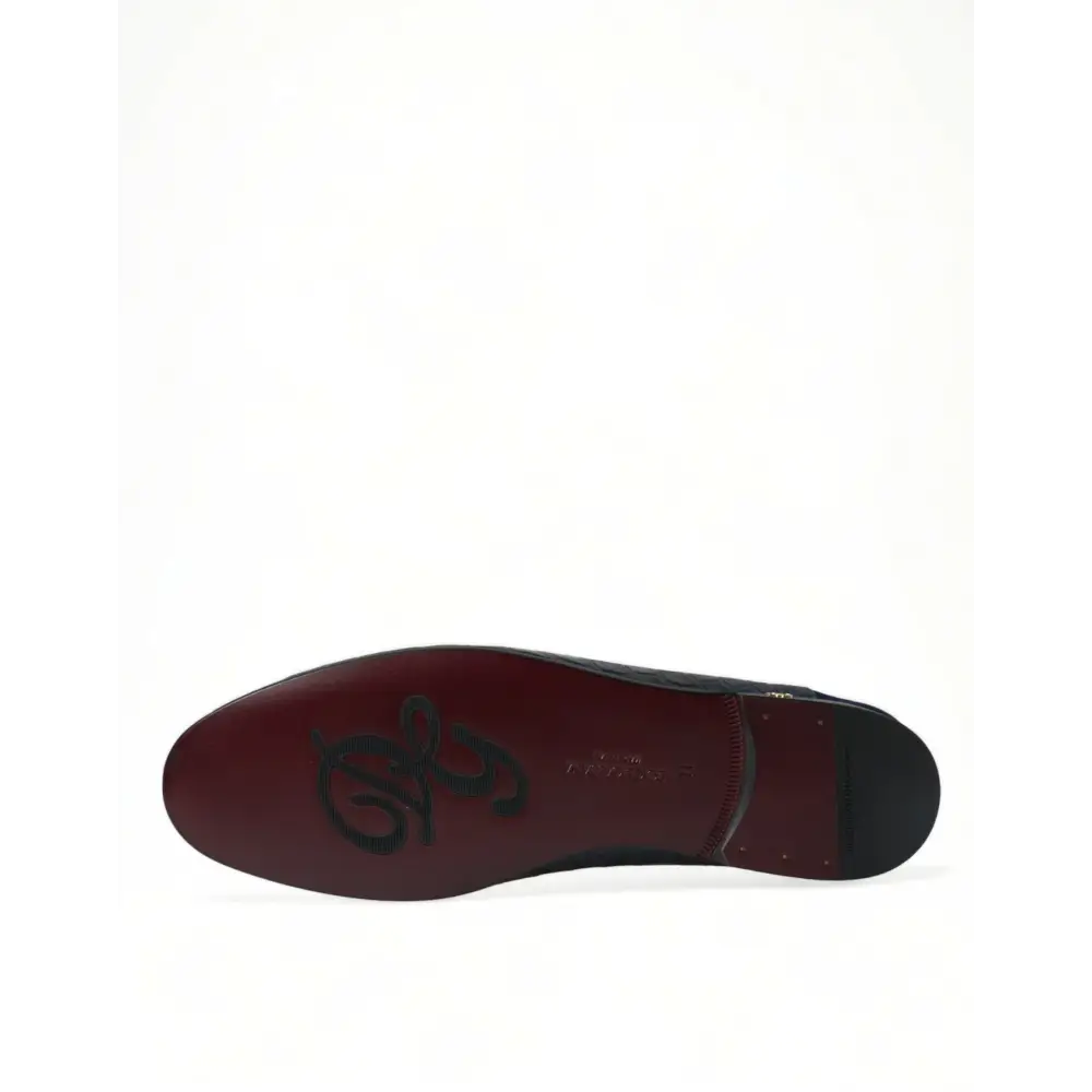 Dolce & Gabbana Blaue Krokodilleder Loafer Slip On Schuhe - EU45/US12