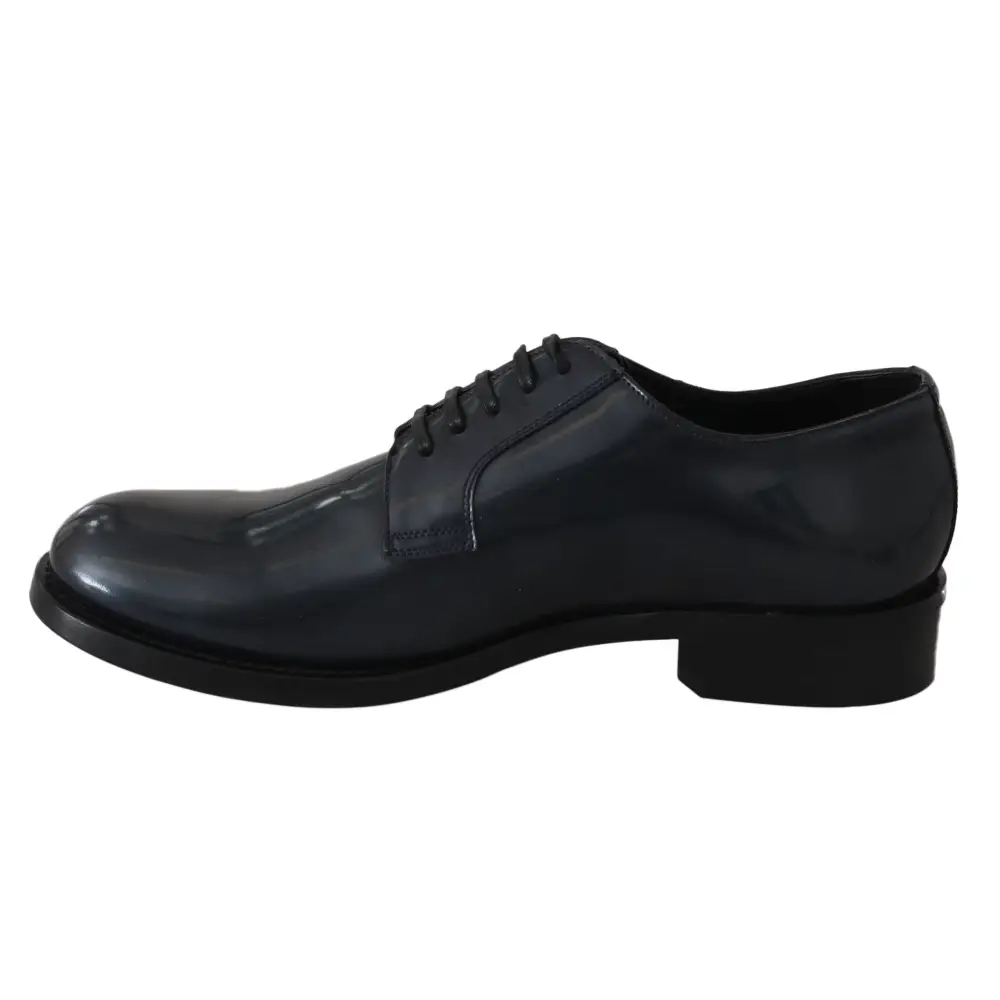 Dolce & Gabbana Blaue Leder Derby Kleid Formelle Schuhe - EU39/US6