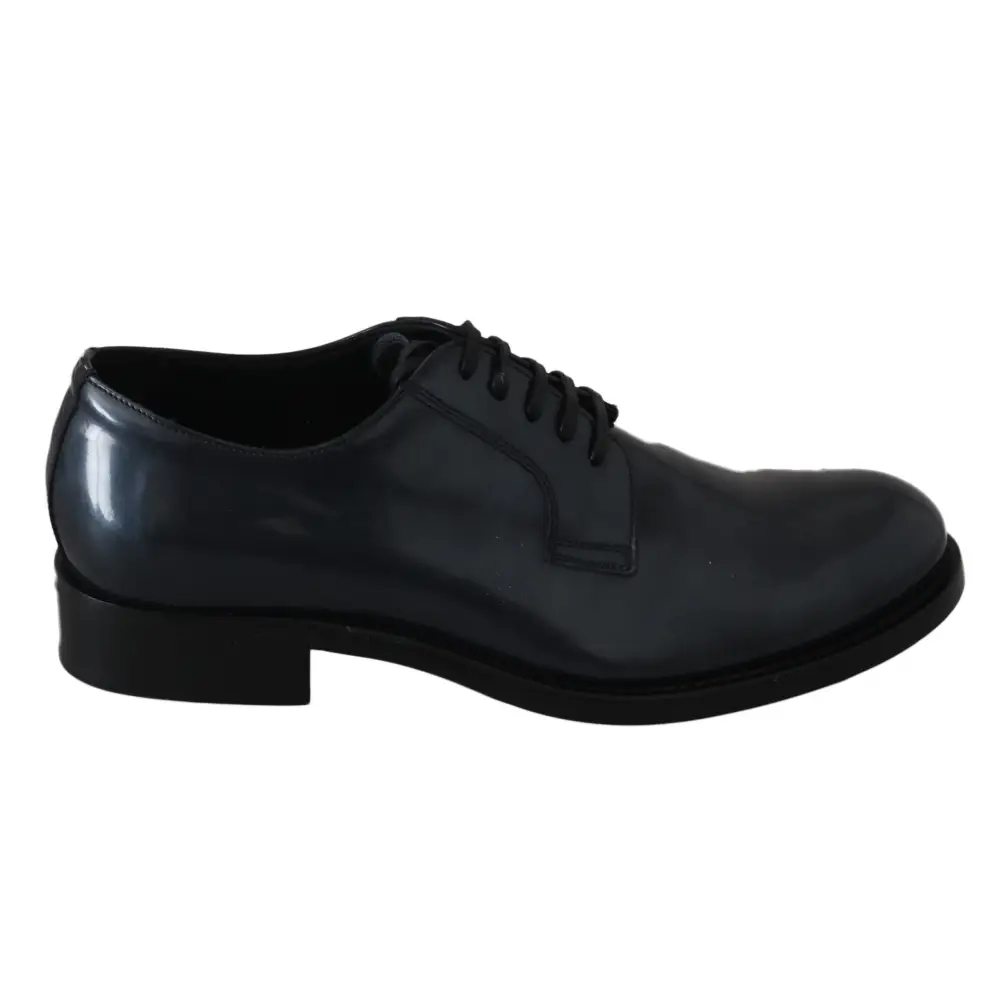 Dolce & Gabbana Blaue Leder Derby Kleid Formelle Schuhe - EU39/US6