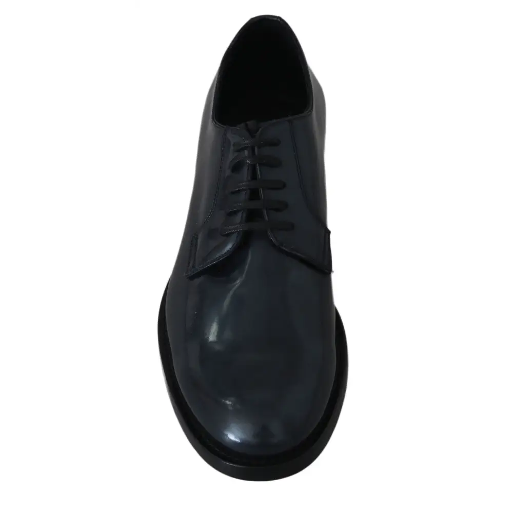 Dolce & Gabbana Blaue Leder Derby Kleid Formelle Schuhe - EU39/US6