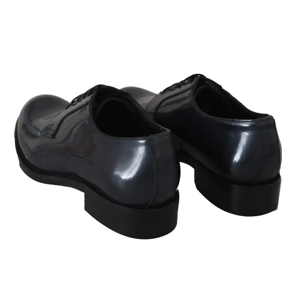 Dolce & Gabbana Blaue Leder Derby Kleid Formelle Schuhe - EU39/US6