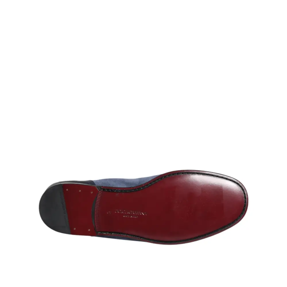 Dolce & Gabbana Blaue Wildleder Loafers Mokassin Schuhe