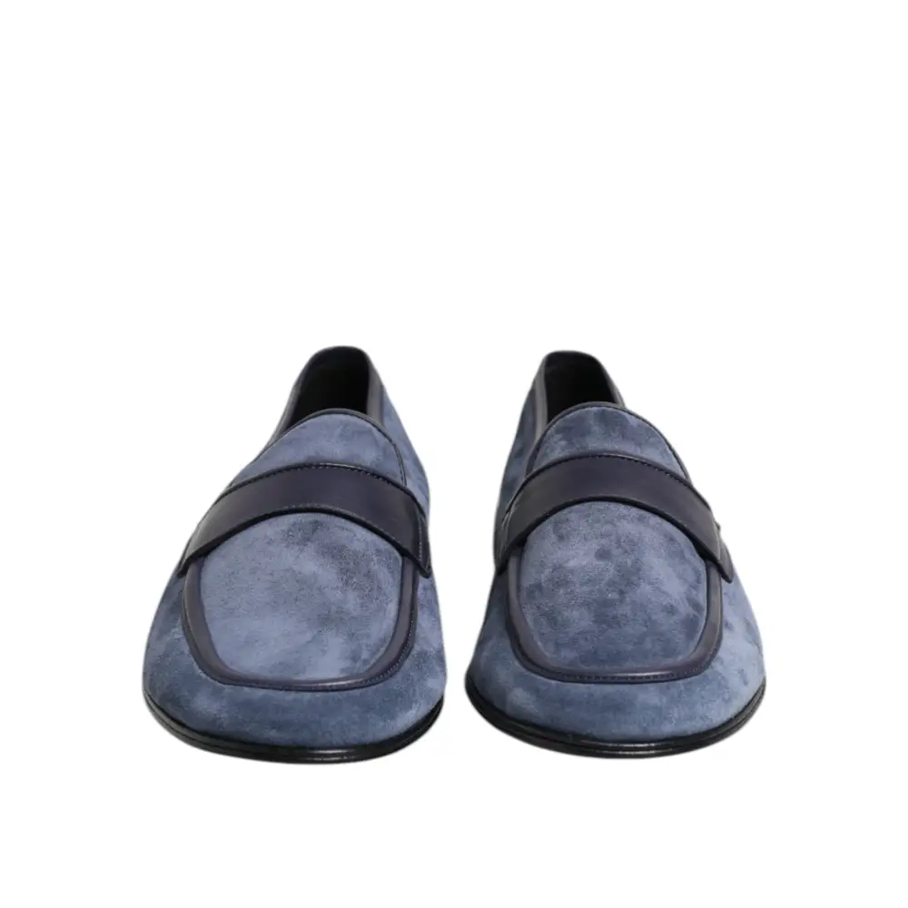 Dolce & Gabbana Blaue Wildleder Loafers Mokassin Schuhe