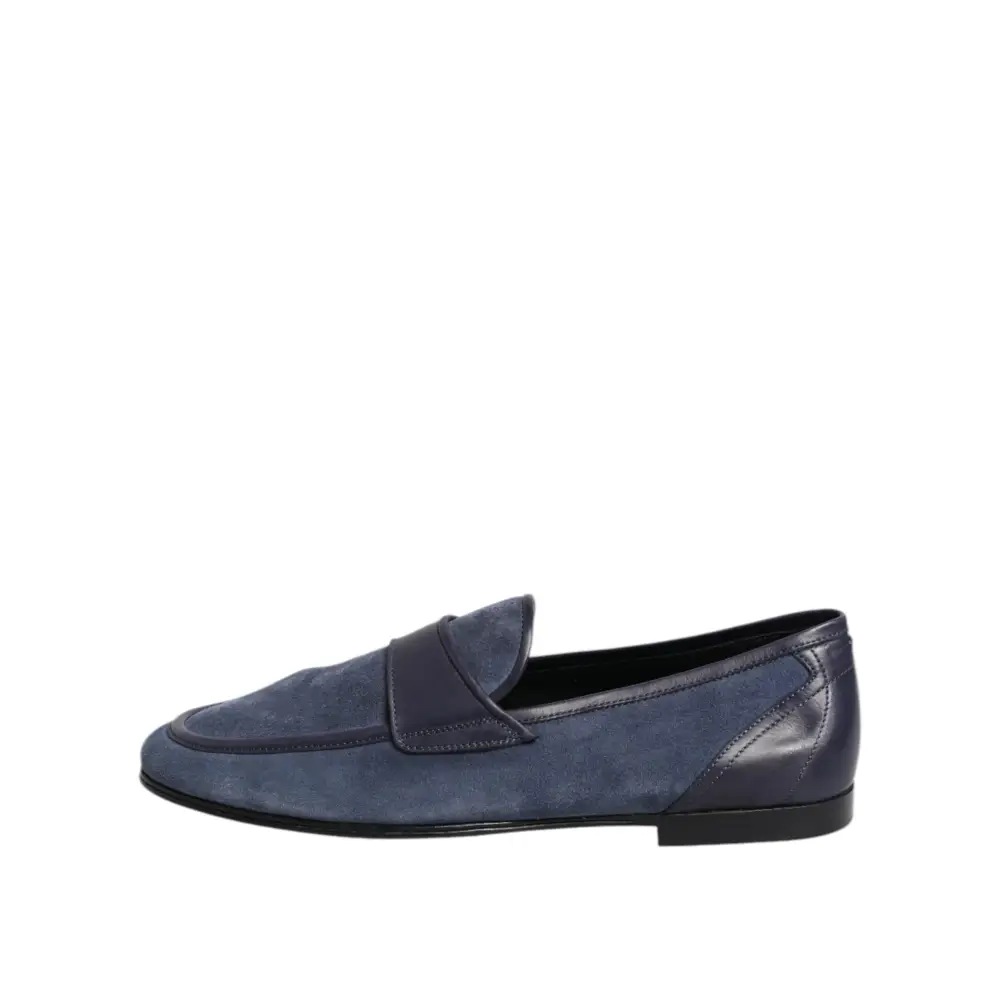 Dolce & Gabbana Blaue Wildleder Loafers Mokassin Schuhe