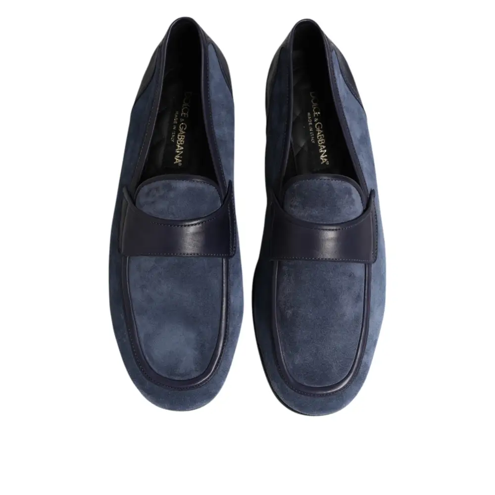 Dolce & Gabbana Blaue Wildleder Loafers Mokassin Schuhe