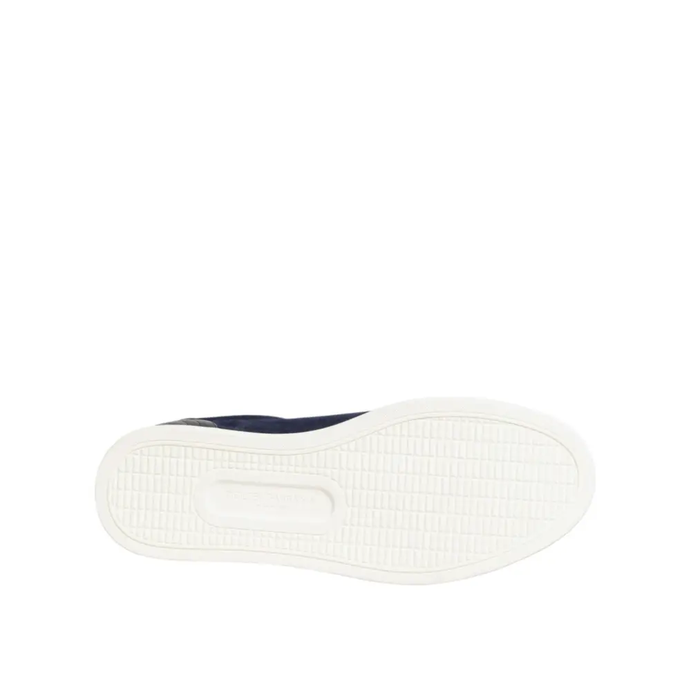 Dolce & Gabbana Blaue Wildleder-Sneaker aus Leder