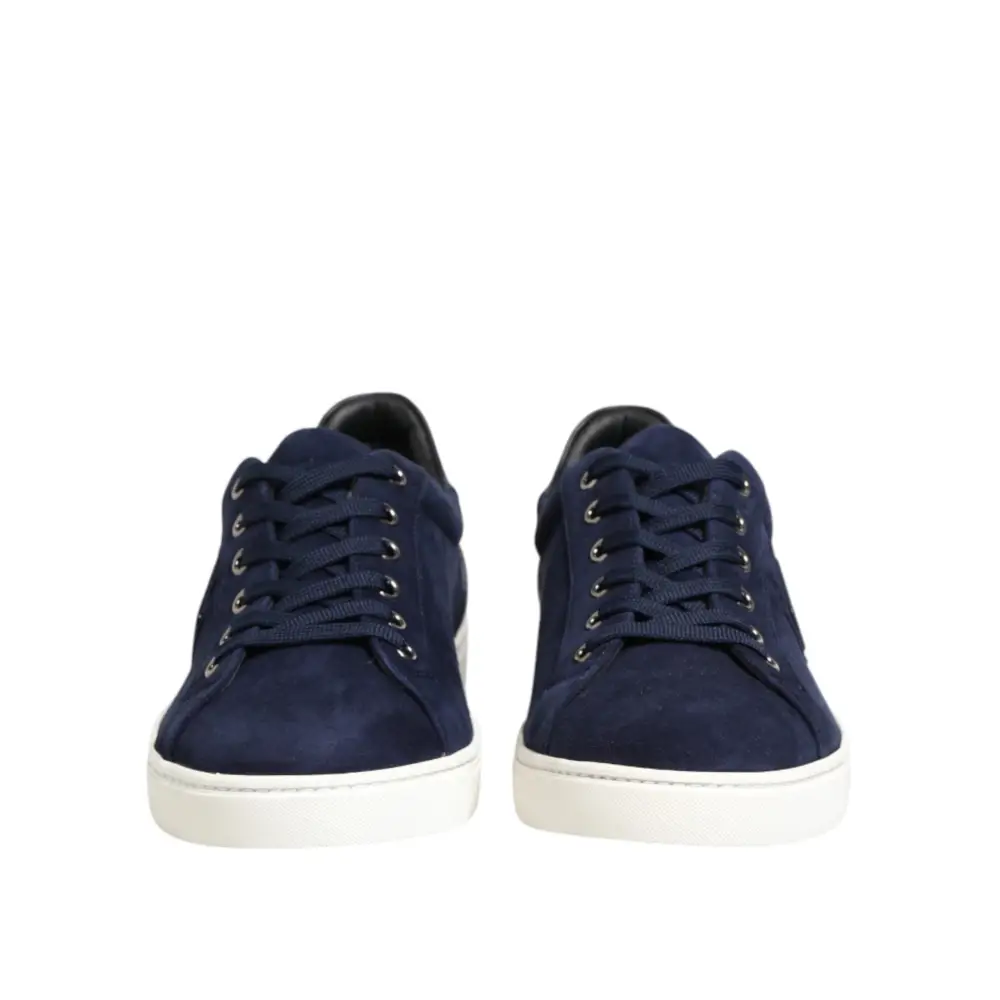 Dolce & Gabbana Blaue Wildleder-Sneaker aus Leder