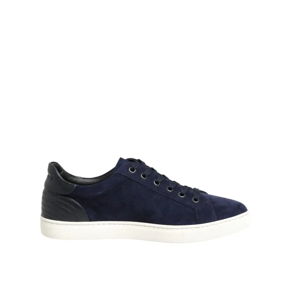 Dolce & Gabbana Blaue Wildleder-Sneaker aus Leder