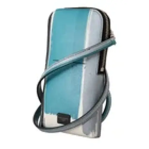 Dolce & Gabbana Blauer Leder-Crossbody-Halsriemen mit Kartenfach und Handyfach