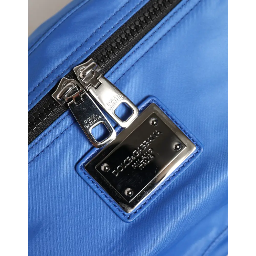 Dolce & Gabbana Blauer Logo-Plakette Nylon-Taillen-Gürteltasche Herren Borse Bag
