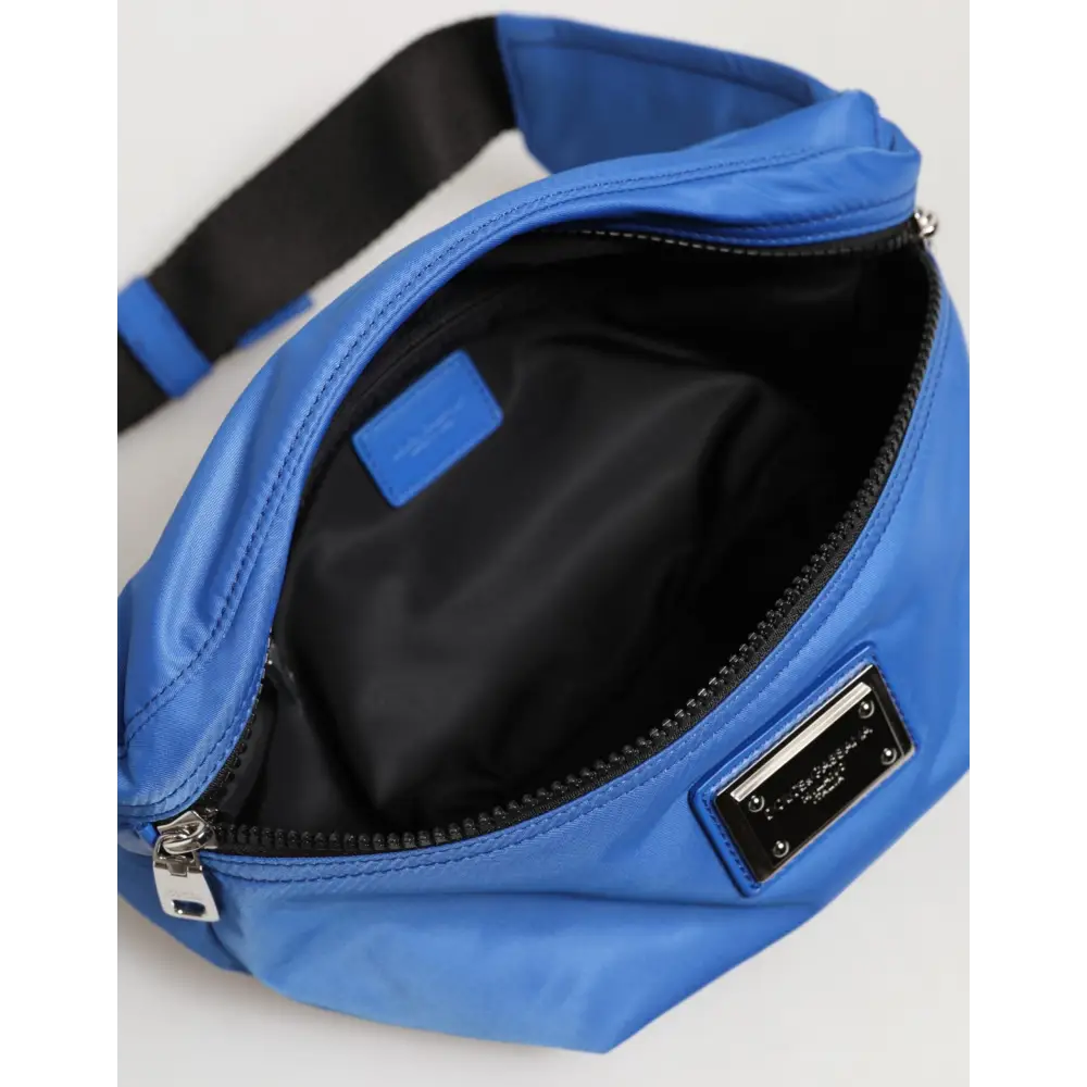 Dolce & Gabbana Blauer Logo-Plakette Nylon-Taillen-Gürteltasche Herren Borse Bag