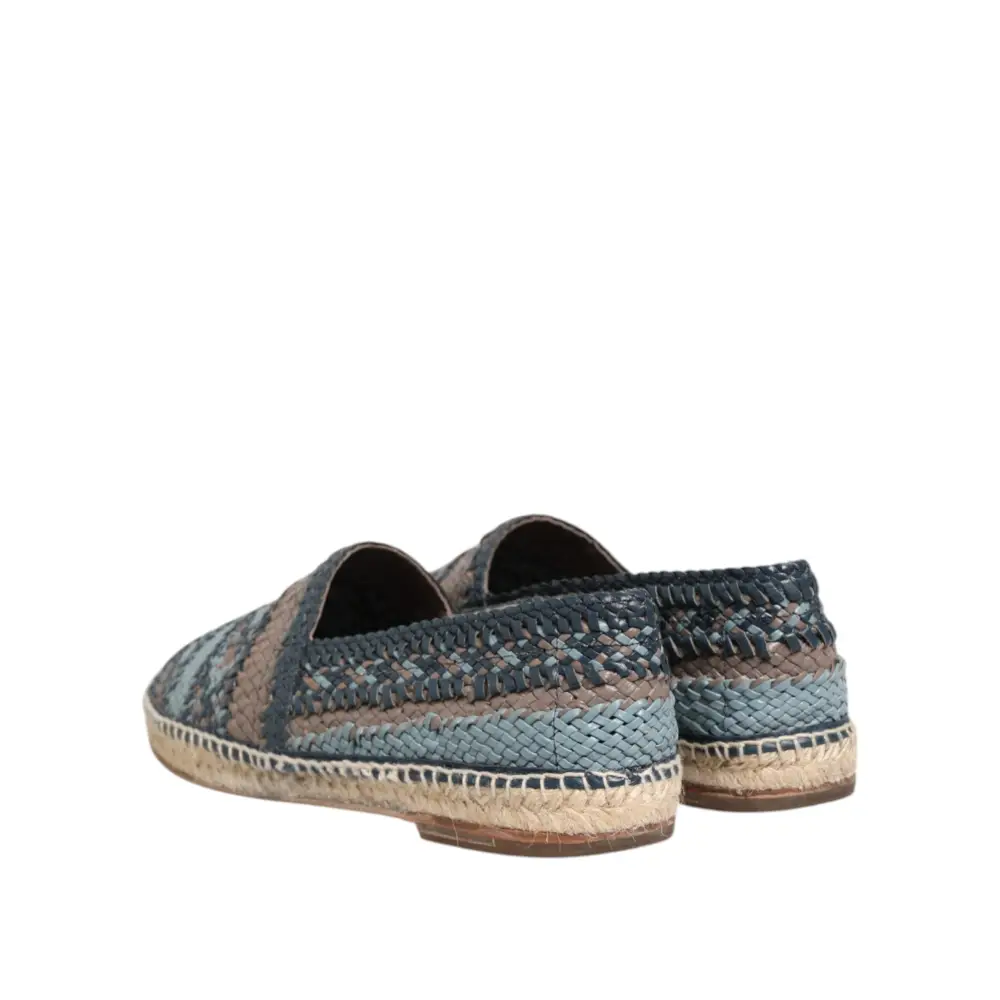 Dolce & Gabbana Blaugraue gewebte Leder Espadrille-Schuhe von Buffalo - EU42/US9