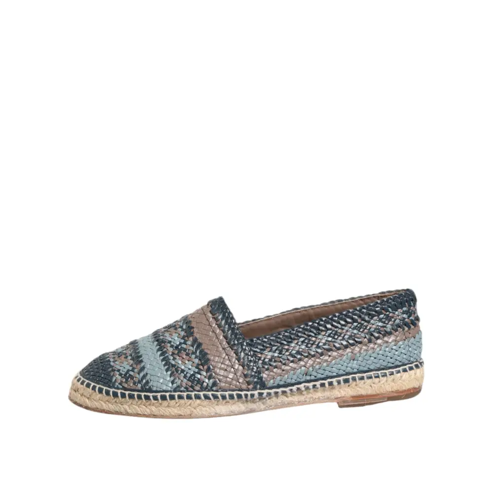 Dolce & Gabbana Blaugraue gewebte Leder Espadrille-Schuhe von Buffalo - EU42/US9