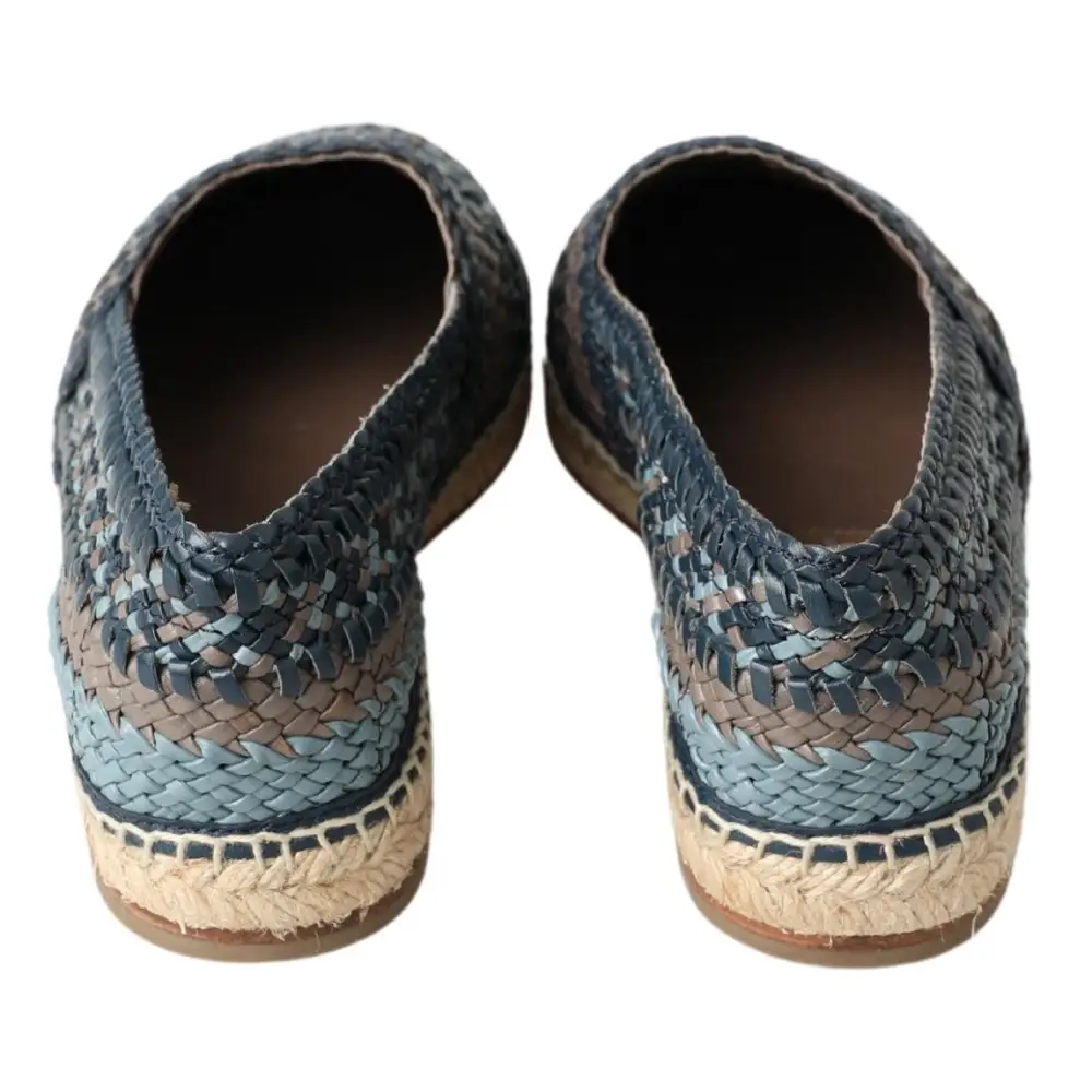 Dolce & Gabbana Blaugraue Leder Espadrille-Schuhe von Buffalo