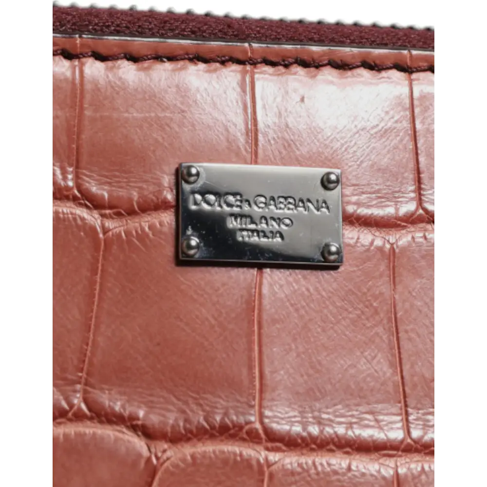 Dolce & Gabbana Bordeaux Krokoleder Logo-Plakette Herren Aktentasche Tasche