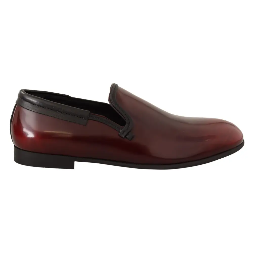 Dolce & Gabbana Bordeaux Lackleder Kleid Loafers Schuhe - EU40.5/US7.5