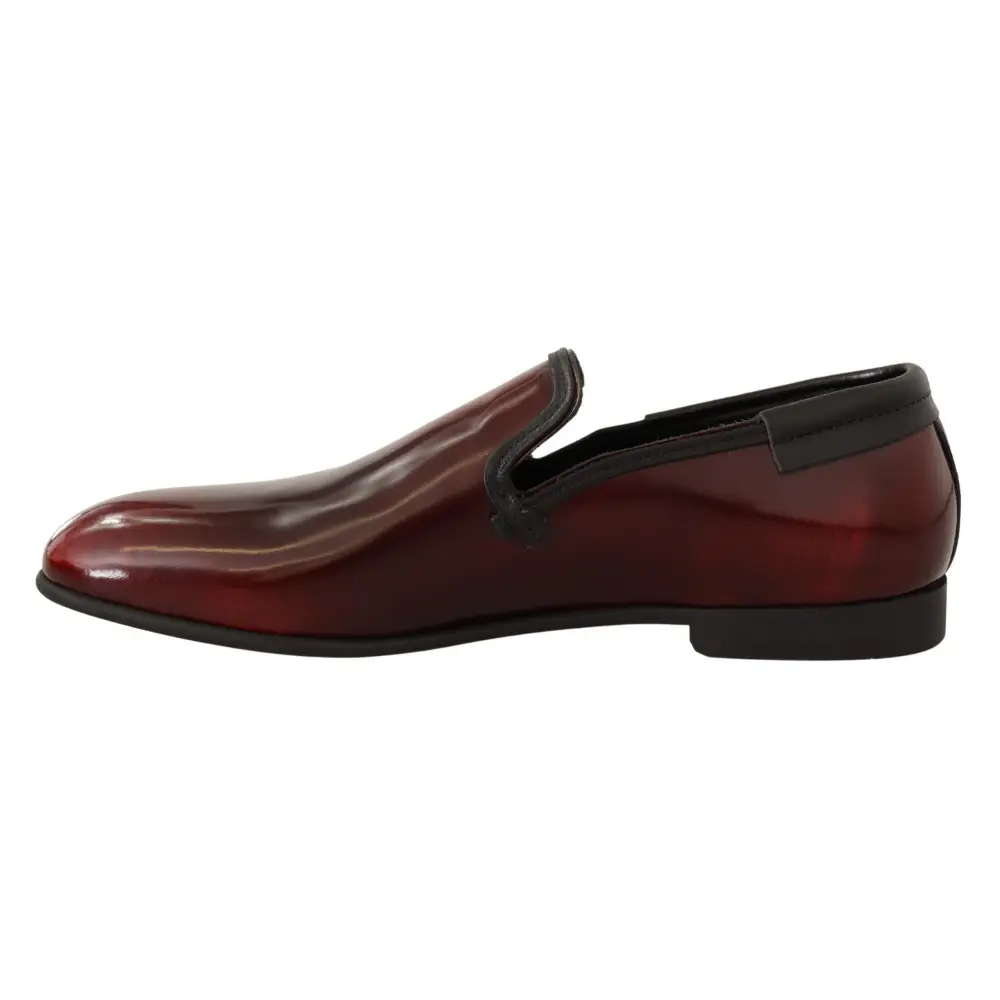 Dolce & Gabbana Bordeaux Lackleder Kleid Loafers Schuhe - EU40.5/US7.5