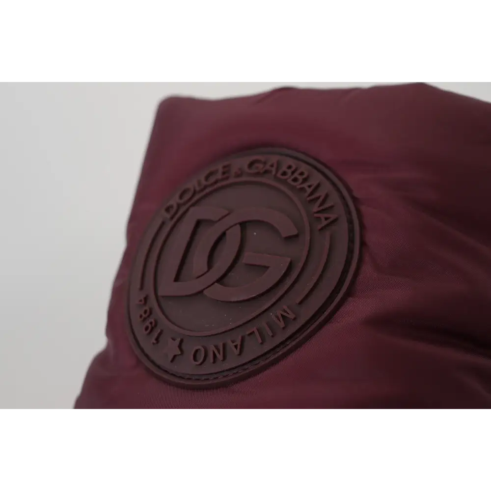 Dolce & Gabbana Bordeaux Nylonstiefel Gepolsterte Halbschuhe - EU44/US11