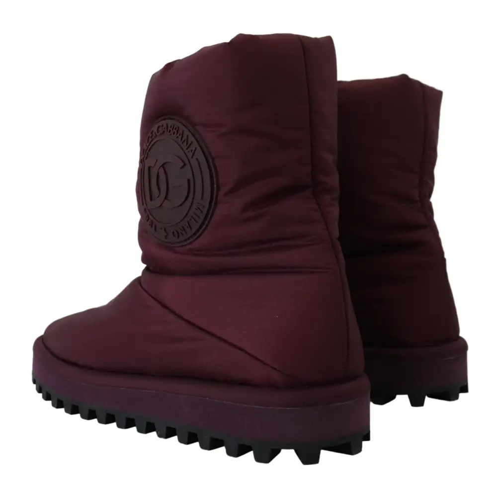 Dolce & Gabbana Bordeaux Nylonstiefel Gepolsterte Halbschuhe - EU44/US11