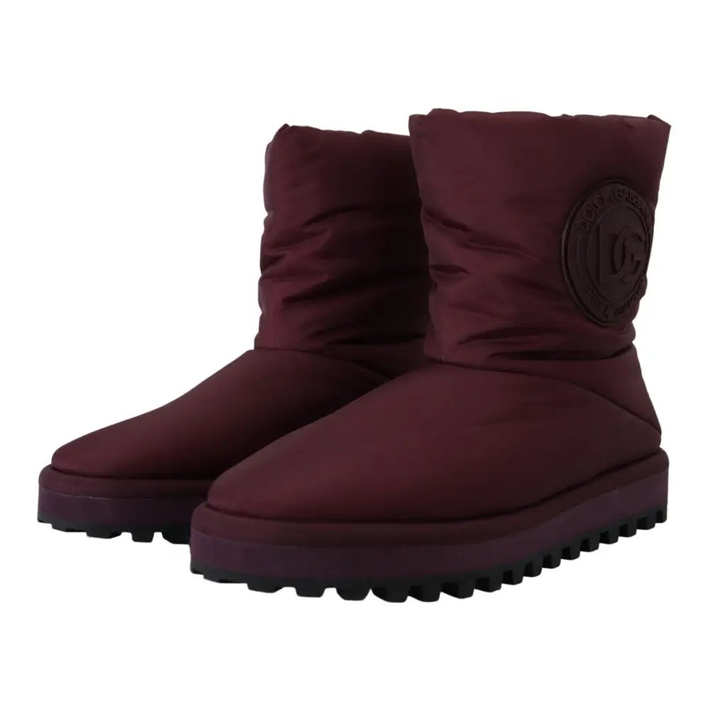 Dolce & Gabbana Bordeaux Nylonstiefel Gepolsterte Halbschuhe - EU44/US11