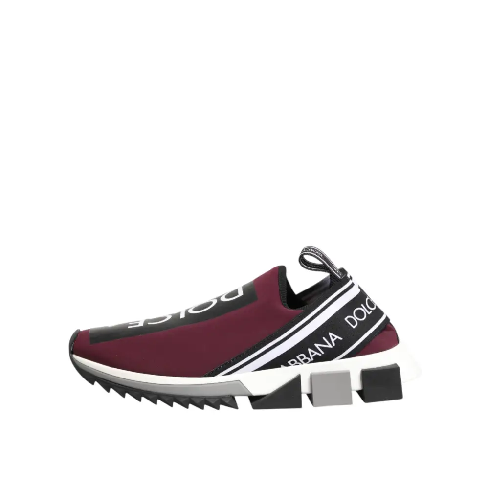 Dolce & Gabbana Bordeauxrote Sorrento Herren-Slip-On-Sneaker - EU 39.5 | US 6.5