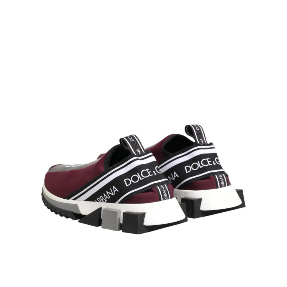 Dolce & Gabbana Bordeauxrote Sorrento Herren-Slip-On-Sneaker - EU 39.5 | US 6.5
