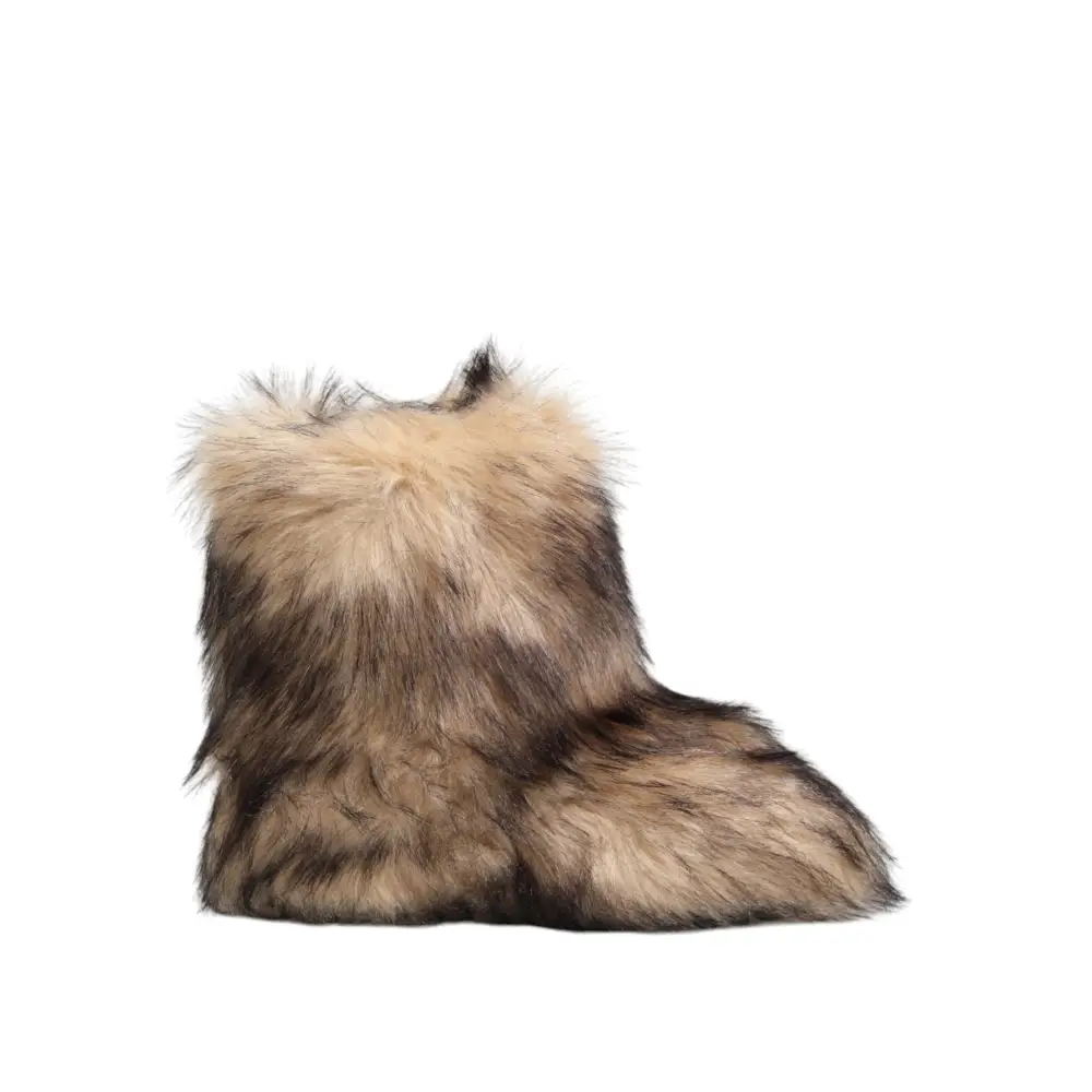 Dolce & Gabbana Braun Faux Skim Pelz Männer kurze Stiefel Schuhe - EU44/US11