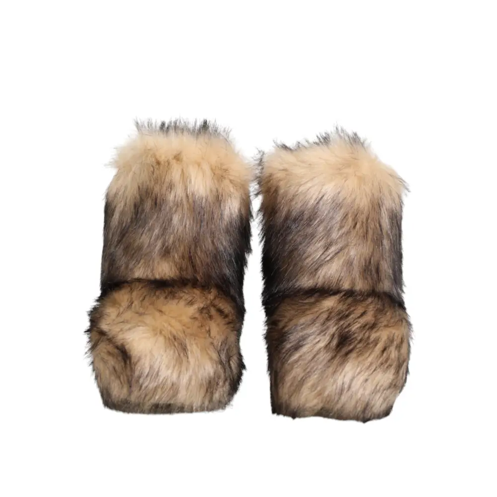 Dolce & Gabbana Braun Faux Skim Pelz Männer kurze Stiefel Schuhe - EU44/US11