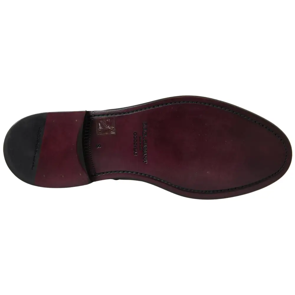 Dolce & Gabbana Braun Leder Chelsea Herren Stiefel Schuhe - EU40/US7