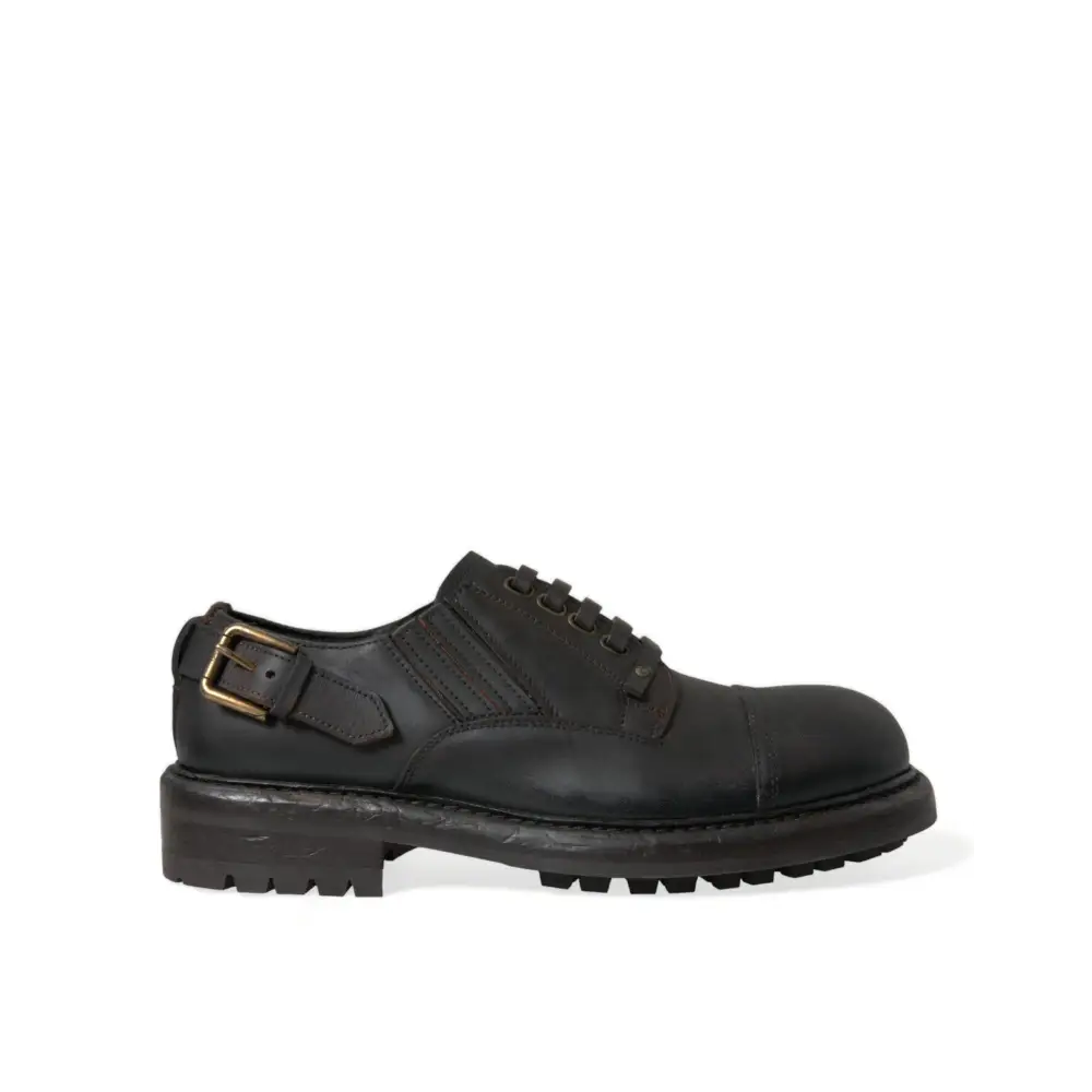 Dolce & Gabbana Braun Leder Lace Up Derby Männer Kleid Schuhe