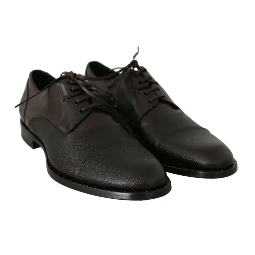 Dolce & Gabbana Braun Leder Laceups Kleid Herrenschuhe - EU40/US7