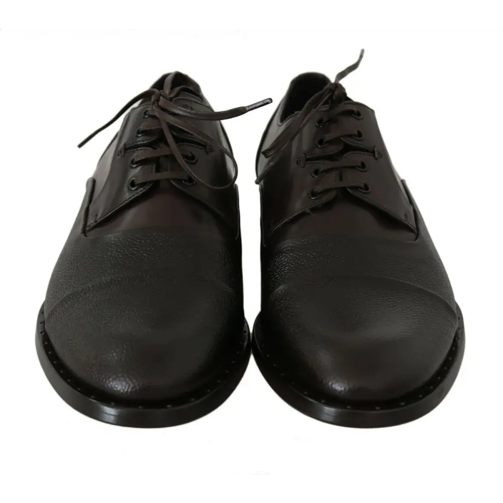 Dolce & Gabbana Braun Leder Laceups Kleid Herrenschuhe - EU40/US7