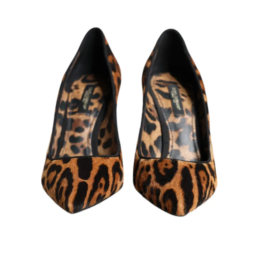 Dolce & Gabbana Braun Leopard Kalb Haar Heels Pumps Schuhe - EU36/US6