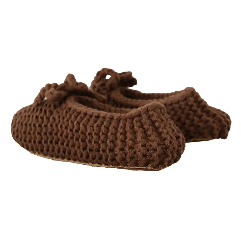 Dolce & Gabbana Braun Slip On Ballerina Flats Wolle stricken Schuhe - EU40/US9.5