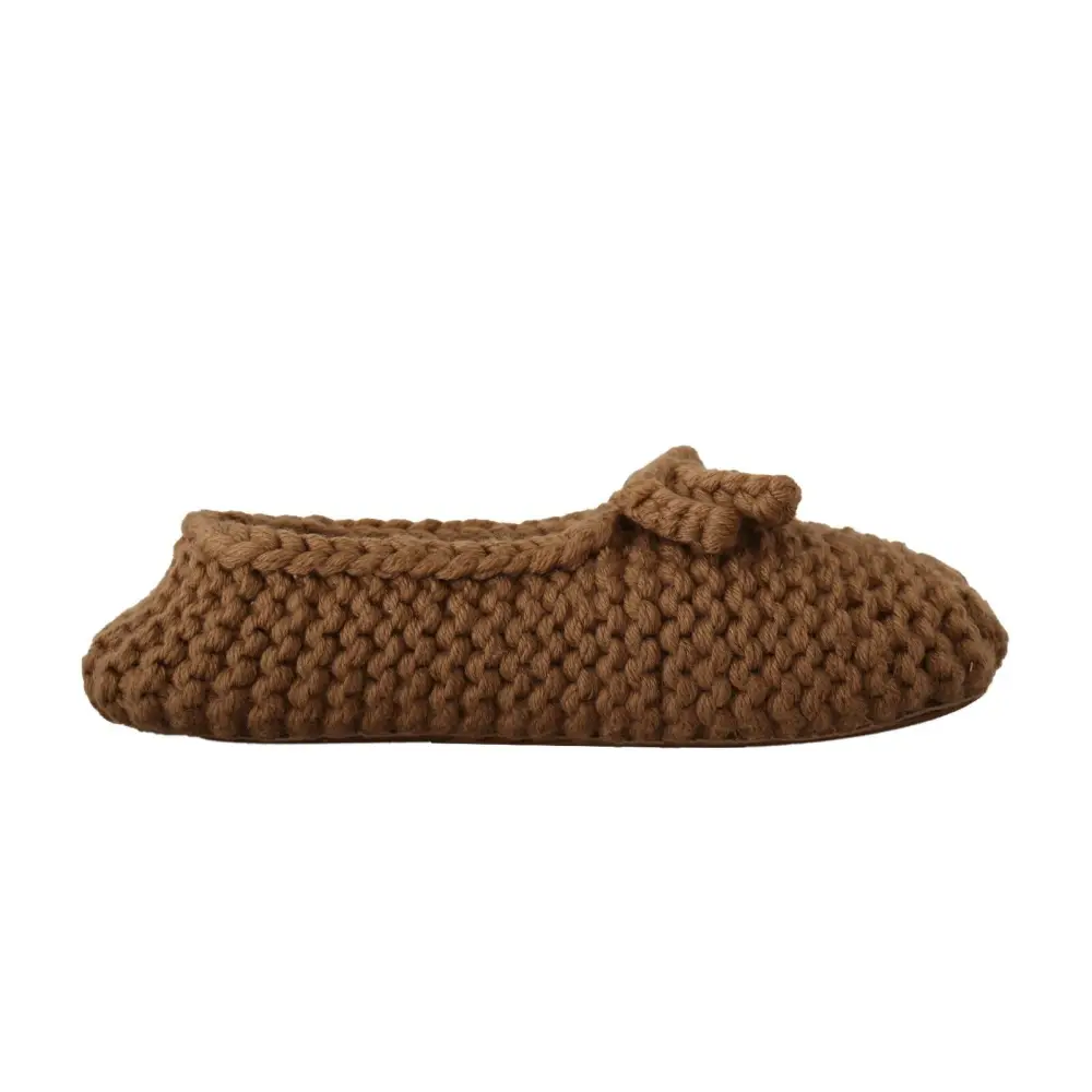Dolce & Gabbana Braun Slip On Ballerina Flats Wolle stricken Schuhe