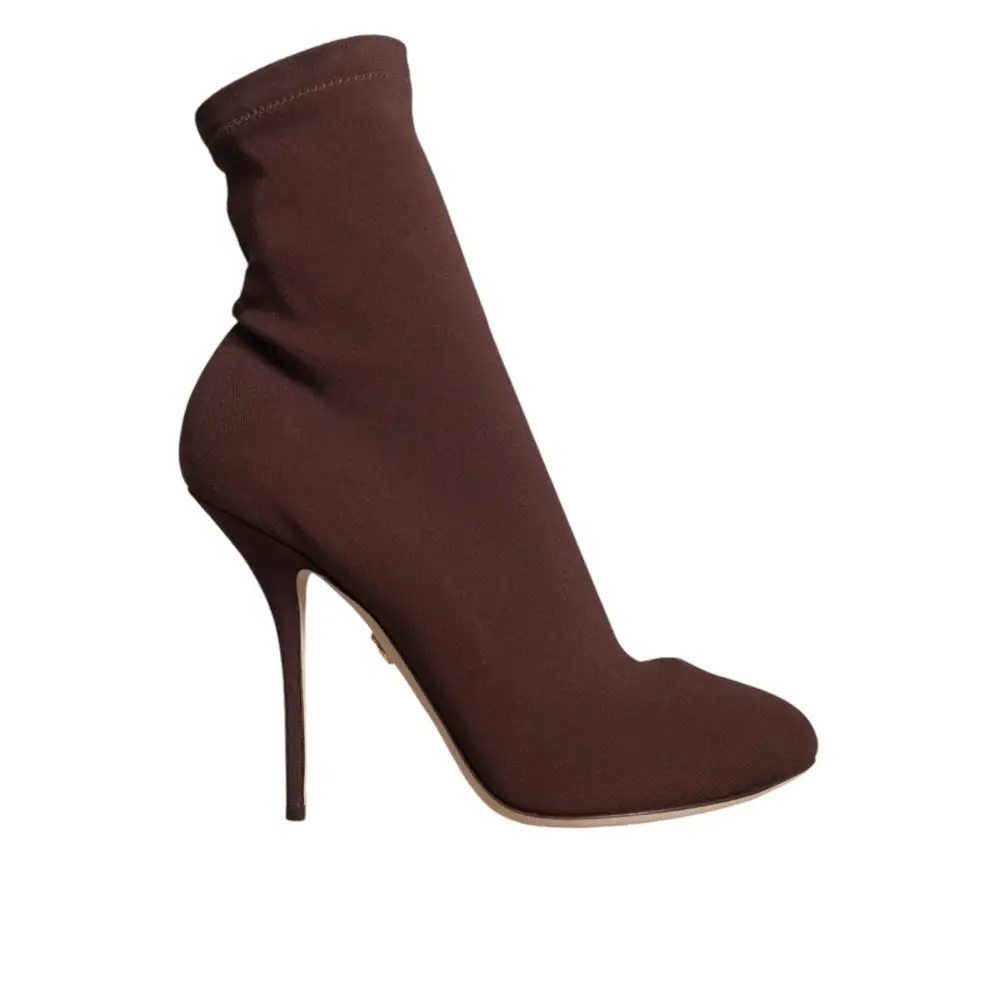 Dolce & Gabbana Braun Stiletto Heels Socken Stiefeletten Schuhe - EU39/US8.5