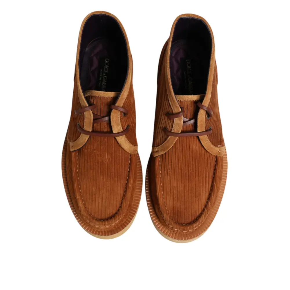 Dolce & Gabbana Braun Wildleder Nubukleder Desert Stiefeletten Schuhe