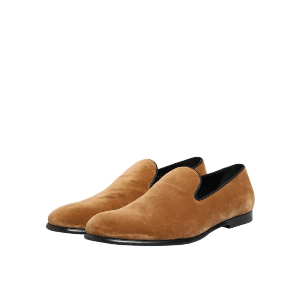 Dolce & Gabbana Braun Wildleder Slip On Männer Loafers Formale Schuhe - EU44/US11