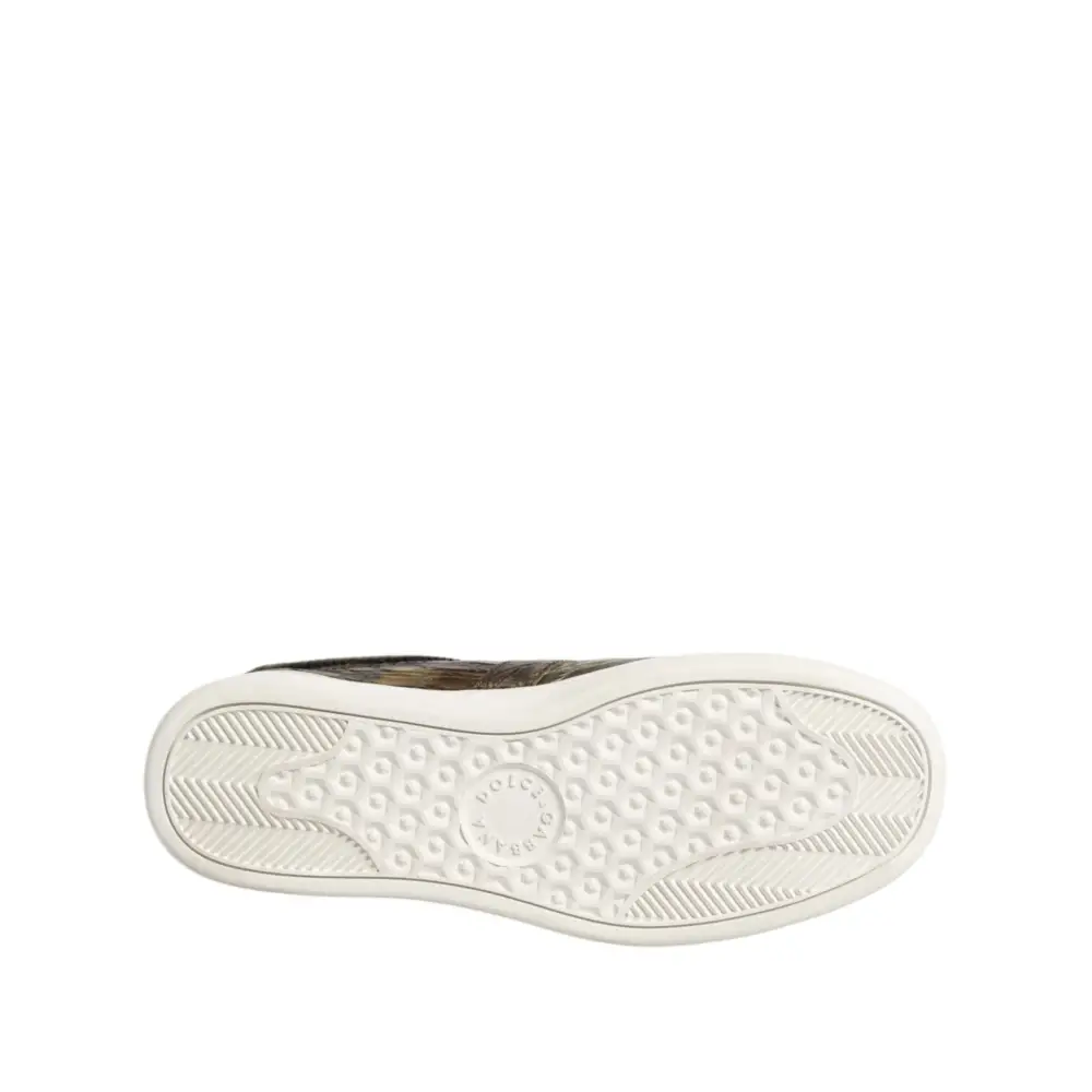 Dolce & Gabbana Braune Exotische Leder Low Top Sneakers Schuhe - EU40/US7