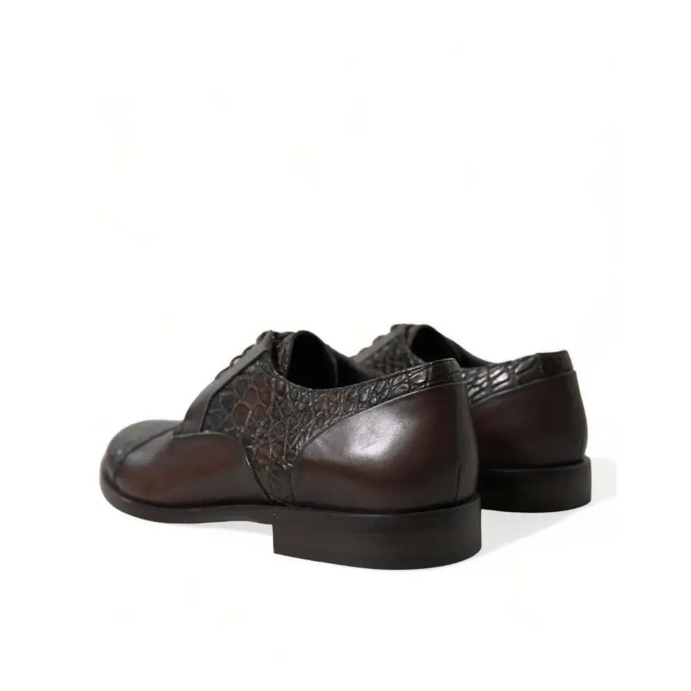Dolce & Gabbana Braune Exotische Leder Schnürschuhe Oxford Dress Schuhe - EU41/US8
