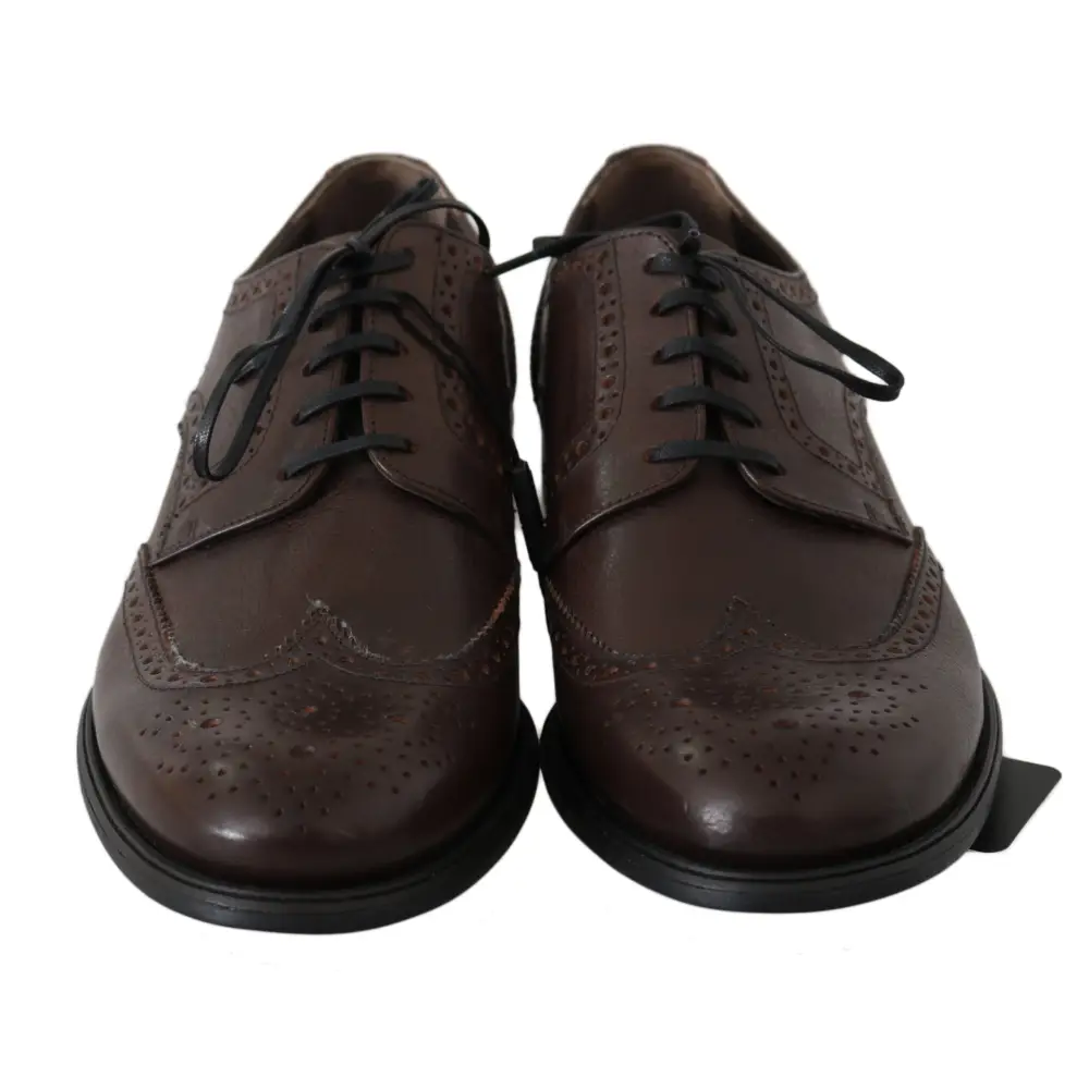 Dolce & Gabbana Braune Leder Brogue Derby Dress Schuhe - EU44.5/US11.5