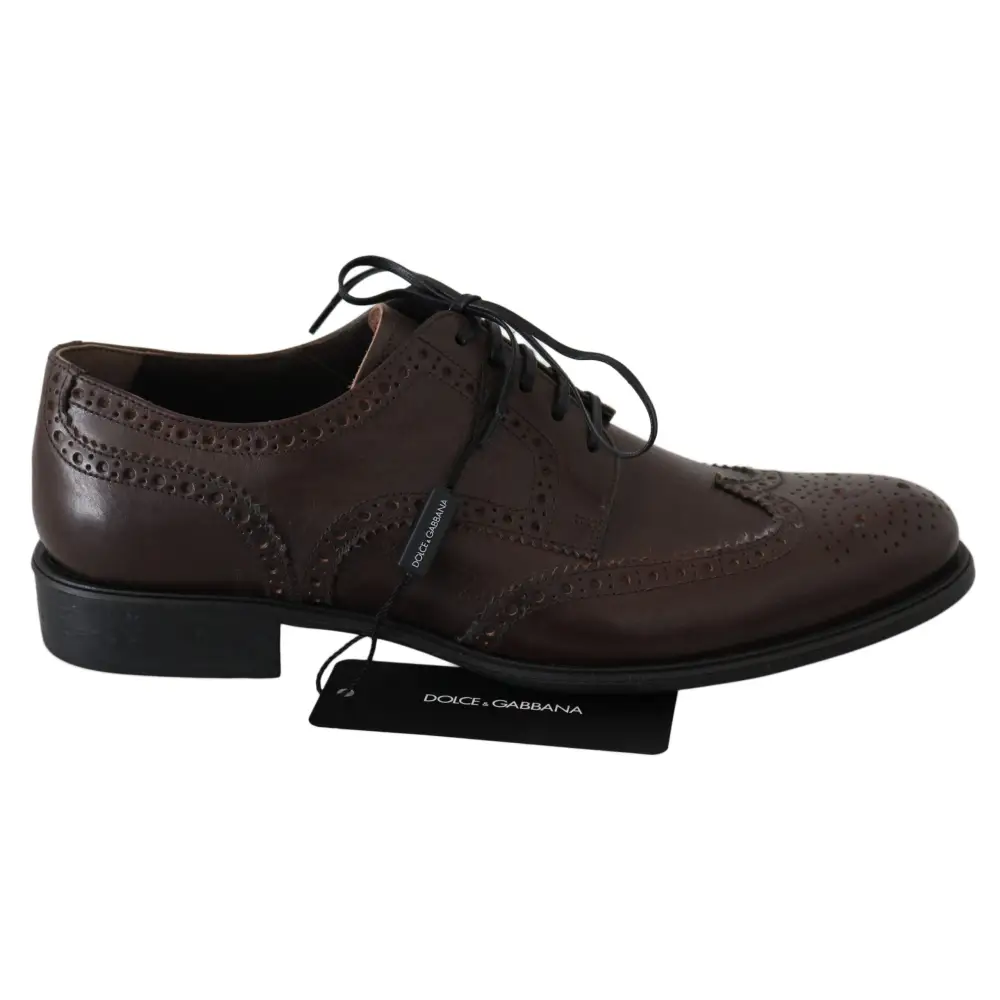 Dolce & Gabbana Braune Leder Brogue Derby Dress Schuhe - EU44.5/US11.5