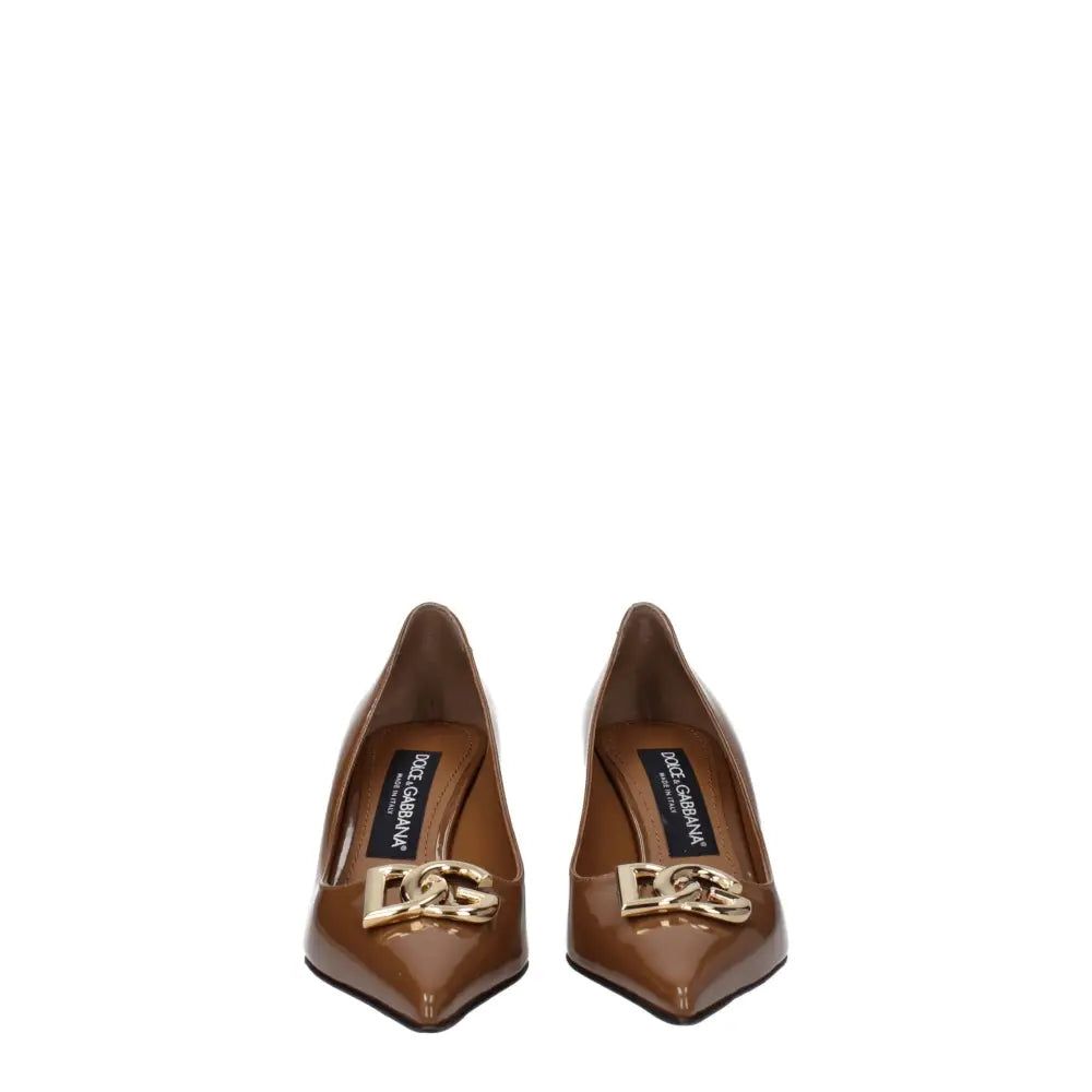 Dolce & Gabbana Braune Leder Pumps mit hohem Absatz